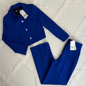 Zara Women's Royal Blue Blazer and Pant Set